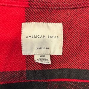 American Eagle Outfitters Red and Black Buffalo Plaid Button-Up Shirt